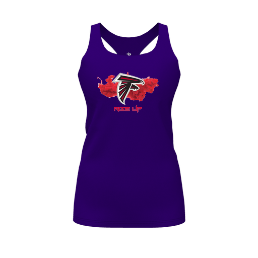 [FT0TRBPP-FYS-LOGO2] Decker Racerback Tank Top (Female Youth S, Purple, Logo 2)
