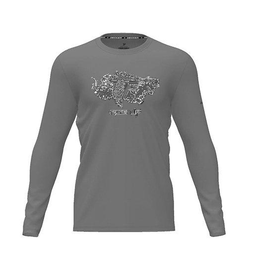 [CUS-DRIF-TEES-PER-CNK-LSL-GRY-YXS-LOGO2] Dri Fit Performance T-Shirt (Youth XS, Gray, Logo 2, Long Sleeve)