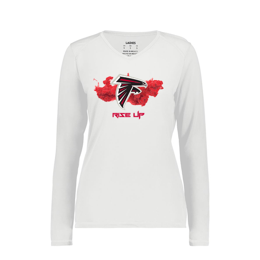 [6847.005.XS-LOGO2] Women's SoftTouch Long Sleeve (Female Adult XS, White, Logo 2)