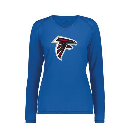 [6847.060.XS-LOGO1] Women's SoftTouch Long Sleeve (Female Adult XS, Royal, Logo 1)