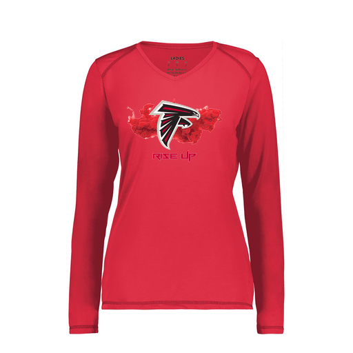 [6847.083.XS-LOGO2] Women's SoftTouch Long Sleeve (Female Adult XS, Red, Logo 2)