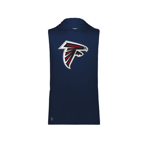 [222590.065.XS-LOGO1] Men's CoolDry Sleeveless Hoodie (Adult XS, Navy, Logo 1)
