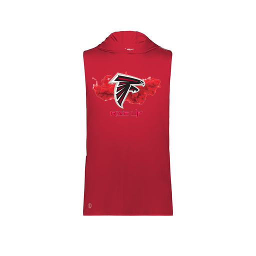 [222590.083.XS-LOGO2] Men's CoolDry Sleeveless Hoodie (Adult XS, Red, Logo 2)