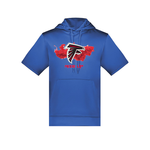 [6871.060.S-LOGO2] Men's Dri Fit Short Sleeve Hoodie (Adult S, Royal, Logo 2)