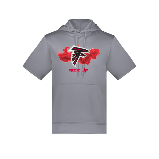 [6871.059.S-LOGO2] Men's Dri Fit Short Sleeve Hoodie (Adult S, Gray, Logo 2)