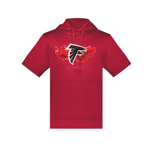 [6871.083.S-LOGO2] Men's Dri Fit Short Sleeve Hoodie (Adult S, Red, Logo 2)