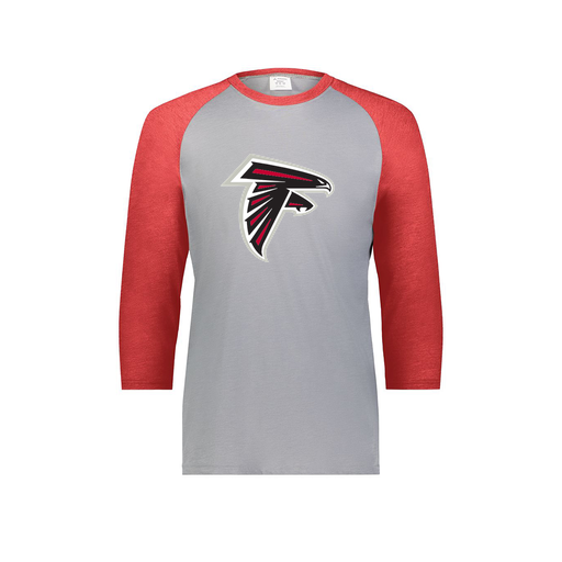 [6879.27V.S-LOGO1] Men's Vintage 3/4 Sleeve T-Shirt (Adult S, Red, Logo 1)