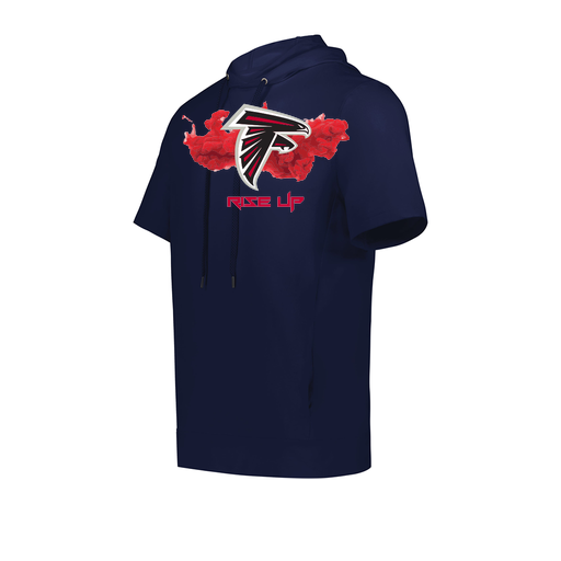 [222505.065.S-LOGO2] Men's Venturs Soft Knit Short Sleeve Hoodie (Adult S, Navy, Logo 2)