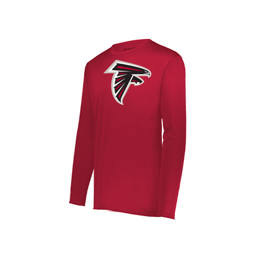 [222823.083.S-LOGO1] Youth LS Smooth Sport Shirt (Youth S, Red, Logo 1)