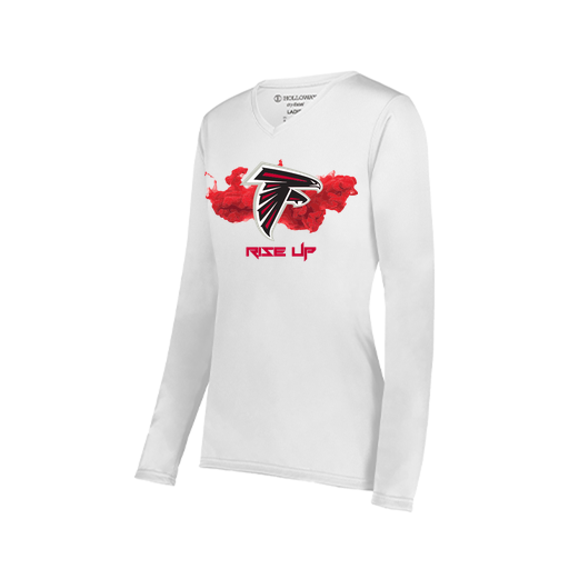 [222824.005.S-LOGO2] Ladies LS Smooth Sport Shirt (Female Adult S, White, Logo 2)