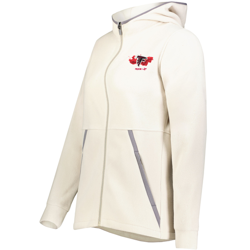 [6860.53T.XS-LOGO2] Ladies Chill Full Zip Fleece (Female Adult XS, White, Logo 2)
