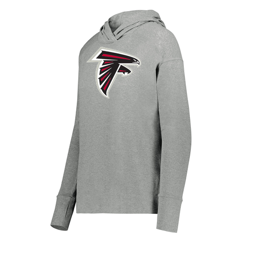 [222798-SIL-FAXS-LOGO1] Ladies Ventura Thin Knit Hoodie (Female Adult XS, Silver, Logo 1)