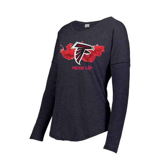 [3077.72N.XS-LOGO2] Ladies LS Ultra-blend T-Shirt (Female Adult XS, Navy, Logo 2)
